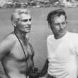 On the set of AWAY ALL BOATS with Jeff Chandler